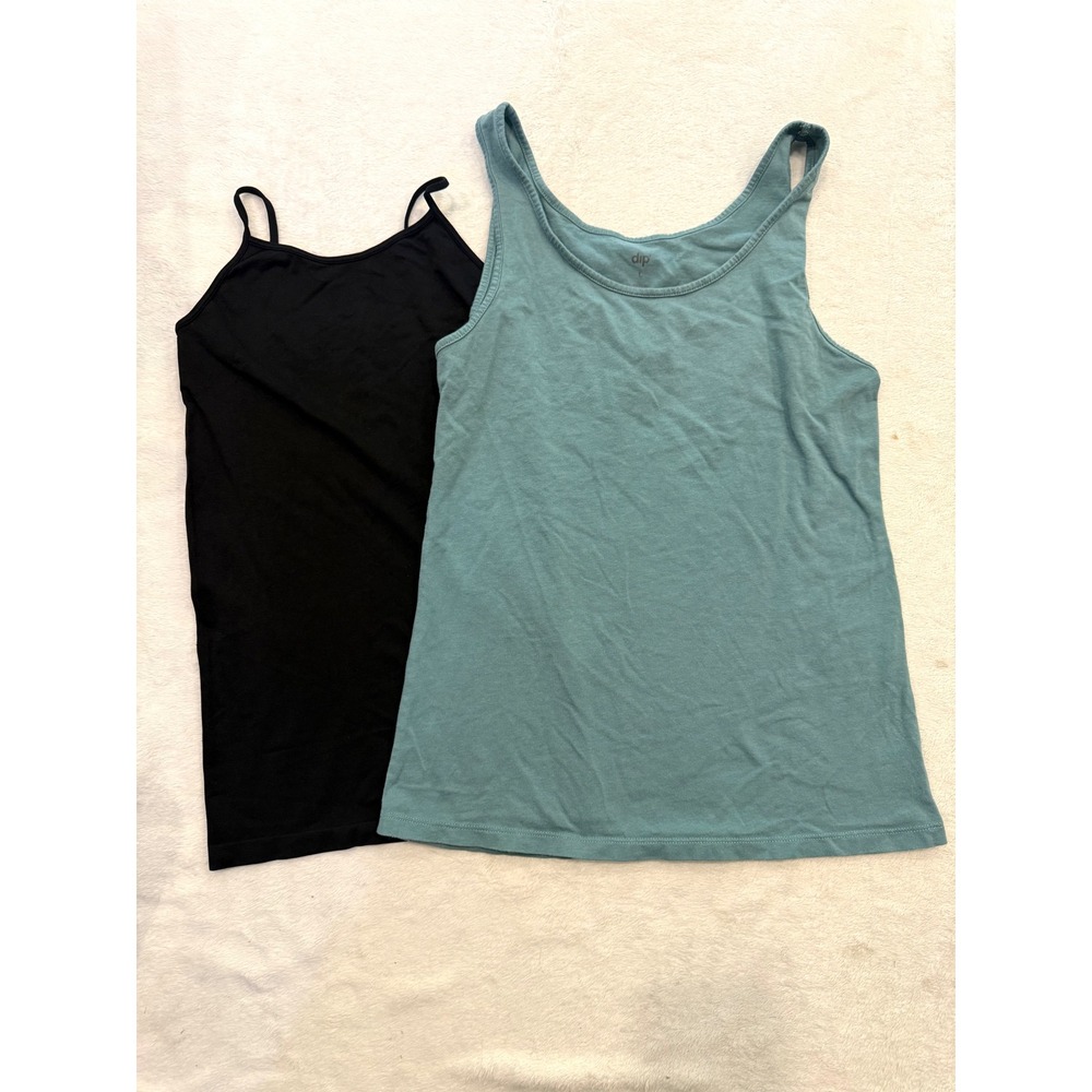 Dip Teal‎ Scoop Neck Tank & Love Charm Black Cami Bundle Womens Large One Size